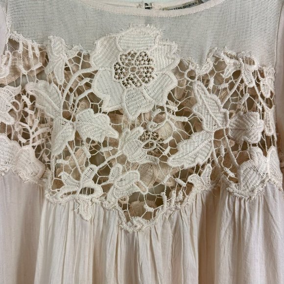 Anthrolopogie Holding Horses Magnolia Lace Ivory Dress Size 0 - Picture 6 of 15